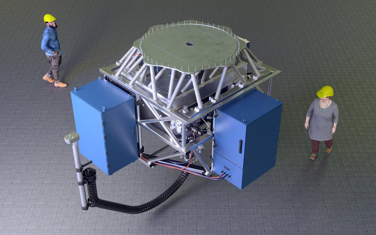 Computer-generated rendering of the Cassegrain U-Band Efficient Spectrograph (CUBES), as it will appear once fully assembled.