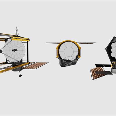 Three proposed designs for the Habitable Worlds Observatory.