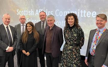 6 MPS, who form the Scottish Affairs Committee, pictured in the Higgs Centre for Innovations.