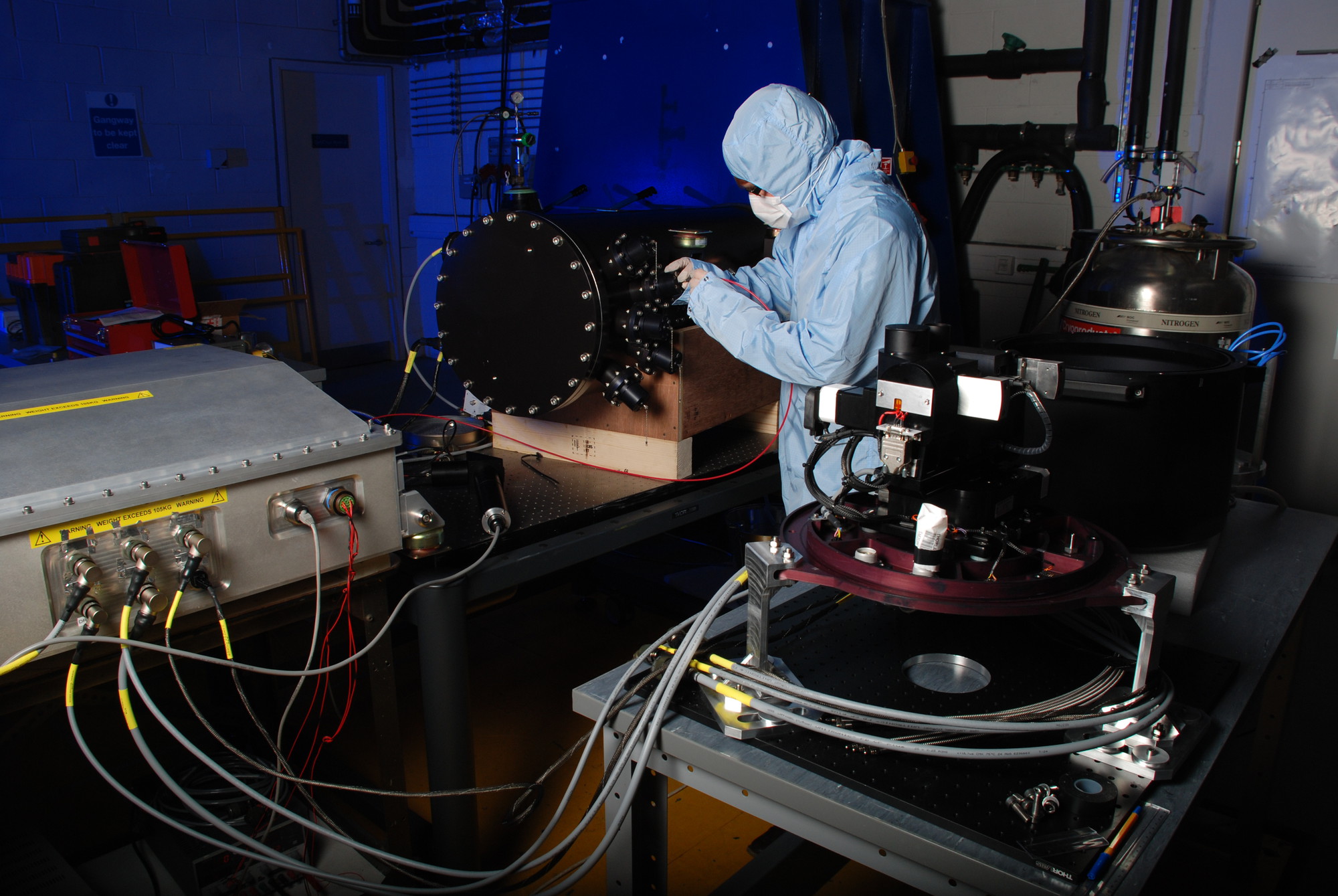 The GHOST instrument being tested in the lab at UK ATC