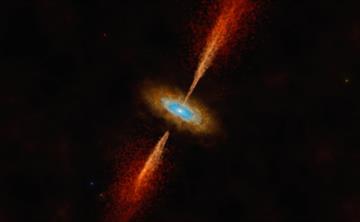 Artist’s impression of the disc and jet in the young star system HH 1177