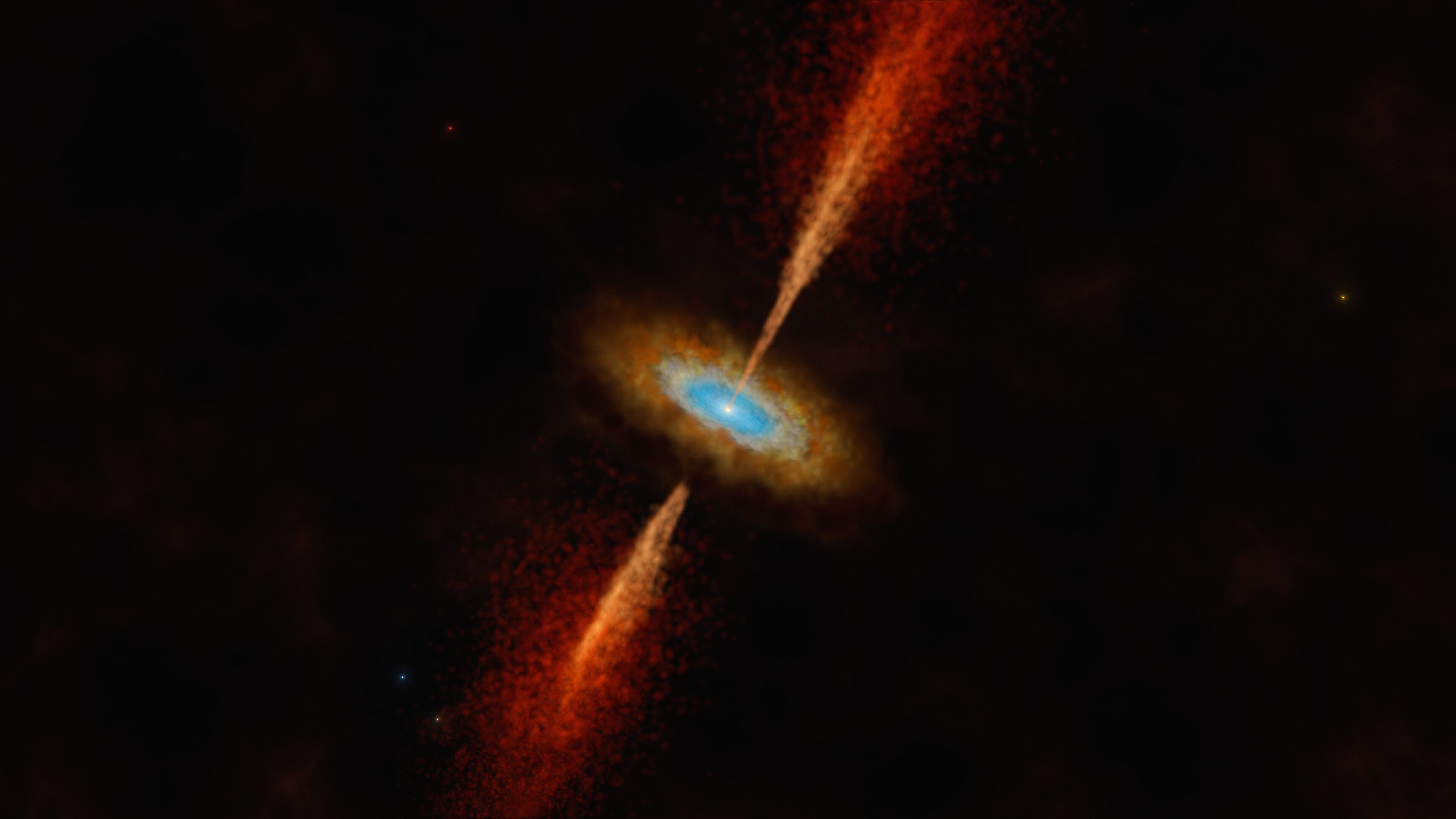 Artist’s impression of the disc and jet in the young star system HH 1177